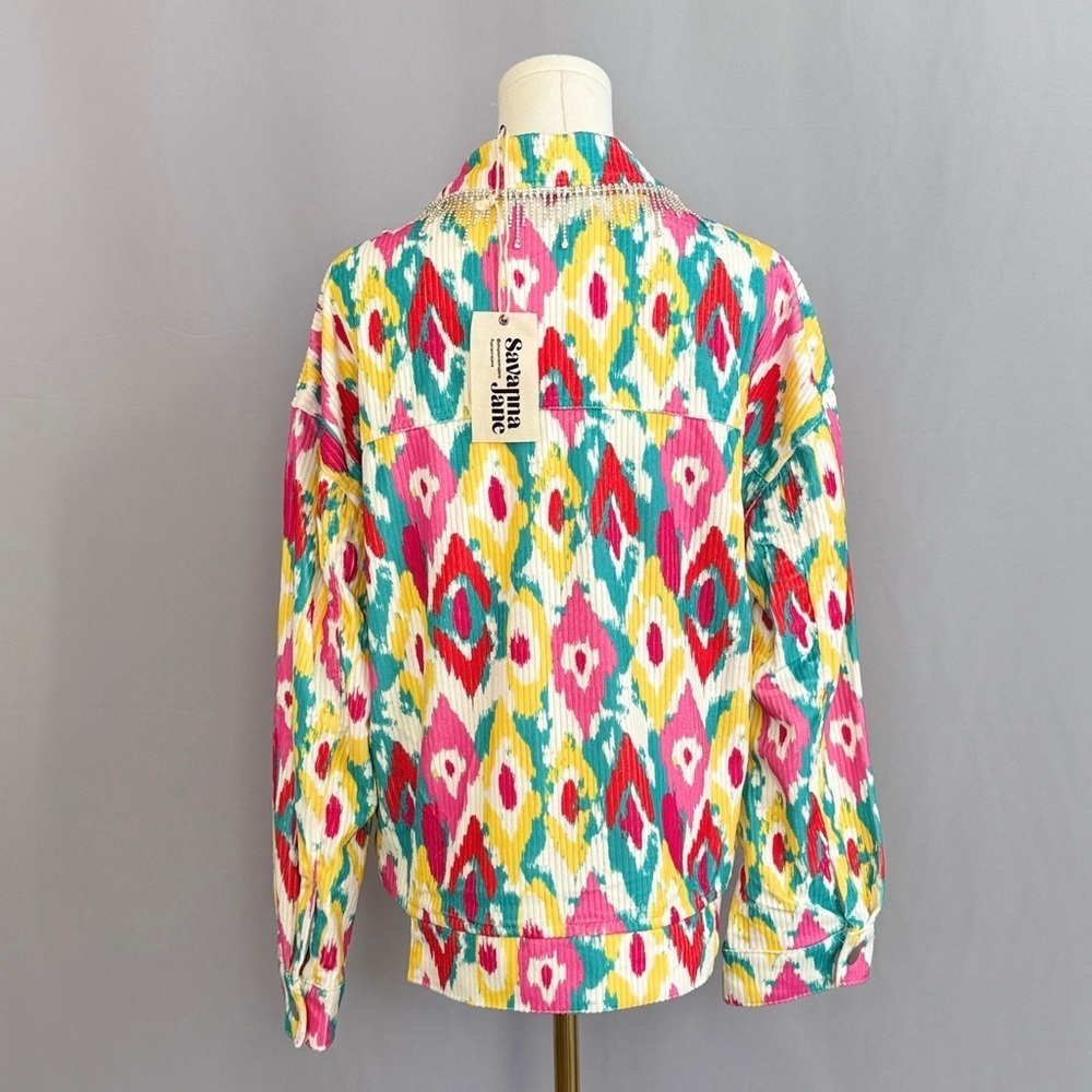 Savanna Jane Multicolor Ikat Print Top - Picture 5 of 7